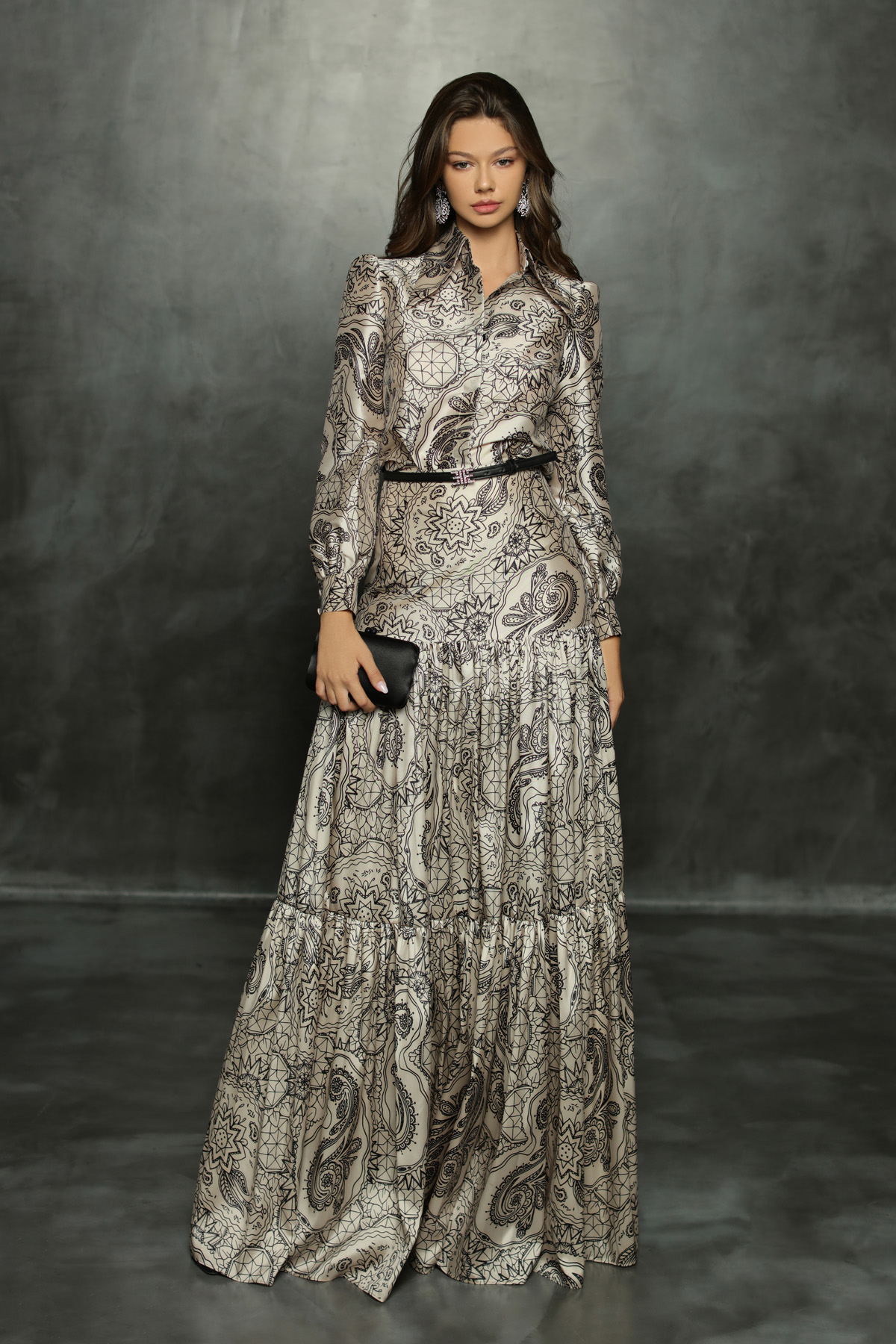 Picture of 65097 - STONE/BLACK SIENNA SKIRT